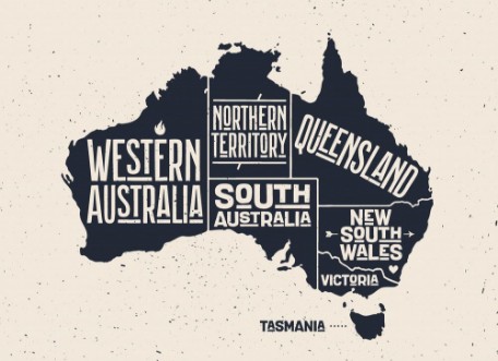 Bild på Black and White Map of Australia