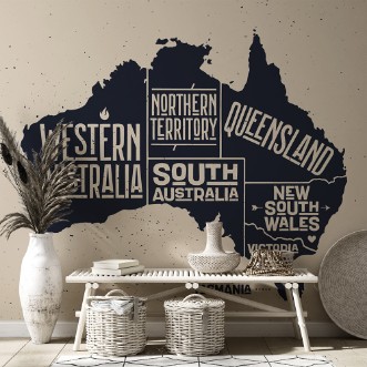 Afbeeldingen van Black and White Map of Australia