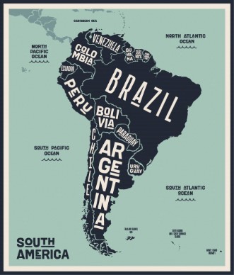Bild på Latin America Map Blue