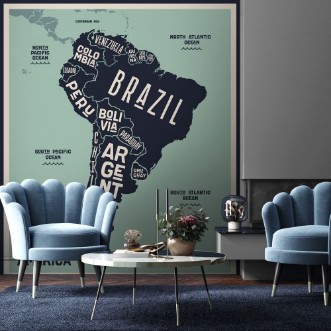 Picture of Latin America Map Blue