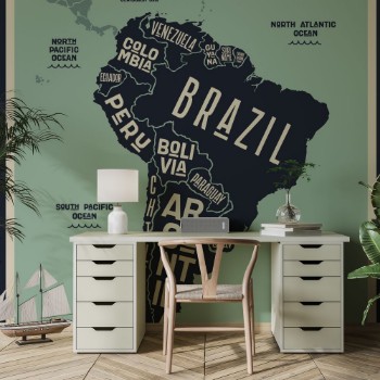 Picture of Latin America Map Blue