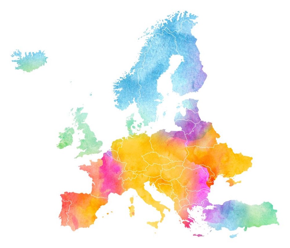 Bild på Multicolor Europe Map