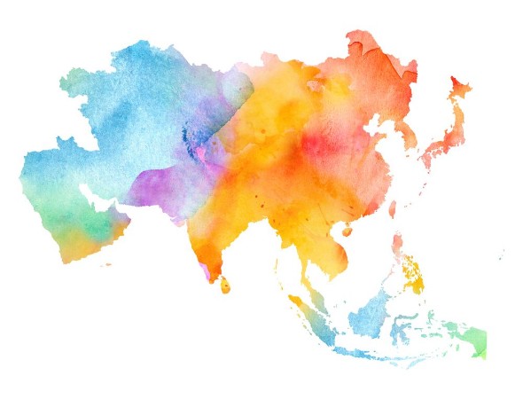 Afbeeldingen van Multicolor Asia Map