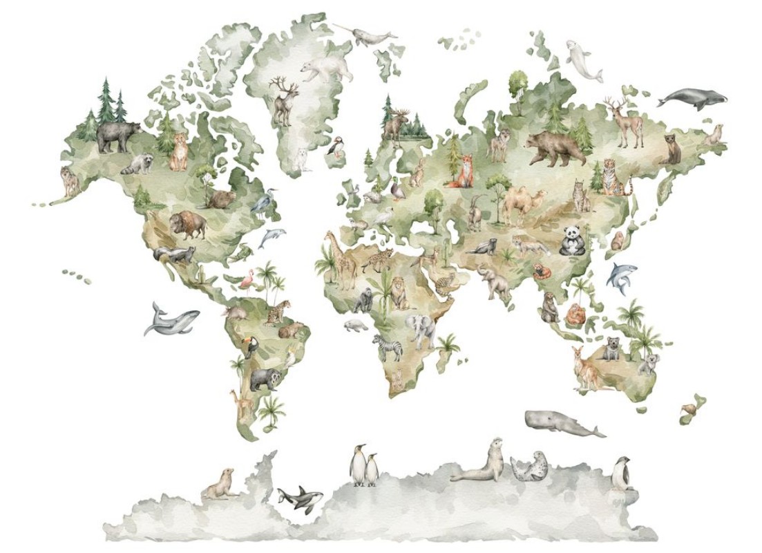 Afbeeldingen van Animals World Map