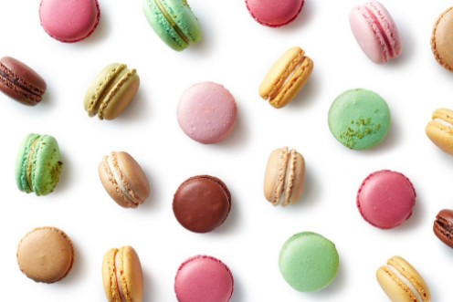 Picture of French Macarons on White Background