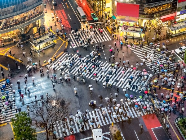 Afbeeldingen van Shibuya Crossing in Tokyo Japan