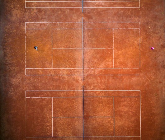 Picture of Aerial View Tennis Court