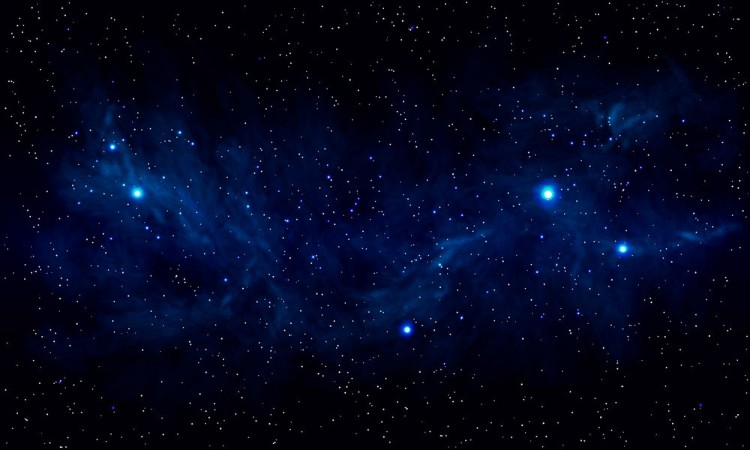 Beautiful Space with Blue Nebula photowallpaper Scandiwall