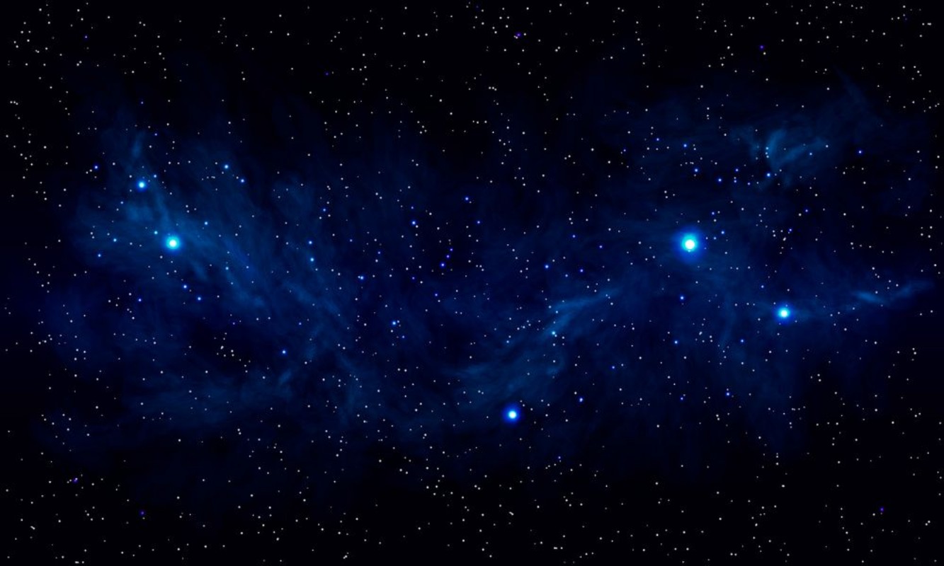Afbeeldingen van Beautiful Space with Blue Nebula