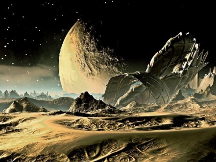 Afbeeldingen van Crashed Alien Spaceship on Distant World