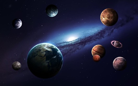Planets and Moons photowallpaper Scandiwall