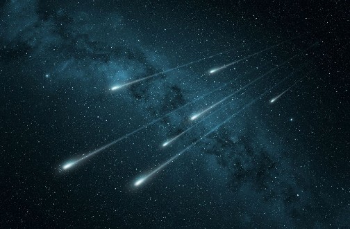 Meteor Shower in the Starry Night Sky photowallpaper Scandiwall