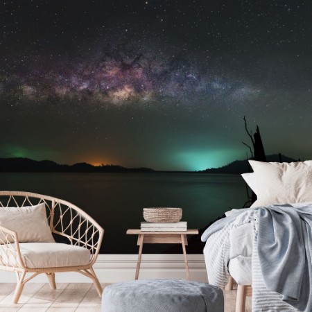 Afbeeldingen van Milky Way over Lake