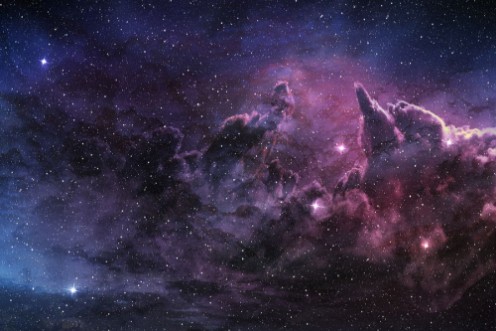 Afbeeldingen van Purple Nebula in Star Field