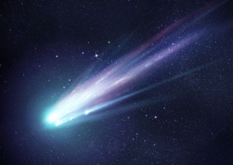 Bright Comet at Night photowallpaper Scandiwall