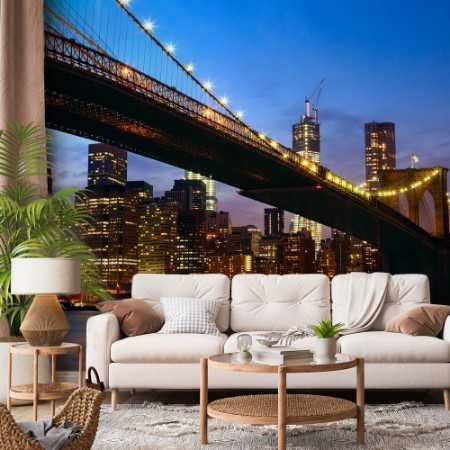 Image de Panorama with Brooklyn Bridge at Sunset