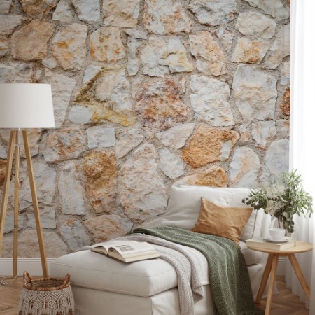 Picture of Yellow Gray Stone Wall