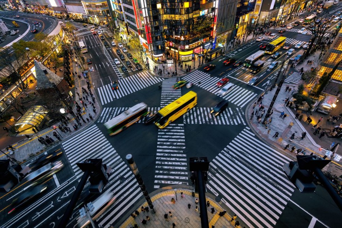 Afbeeldingen van Intersection in Ginza, Tokyo