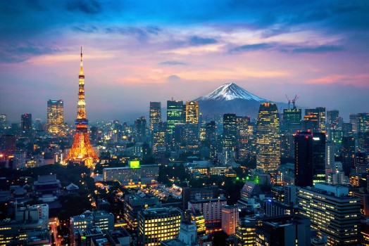 Bild på Tokyo Cityscape with Fuji mountain