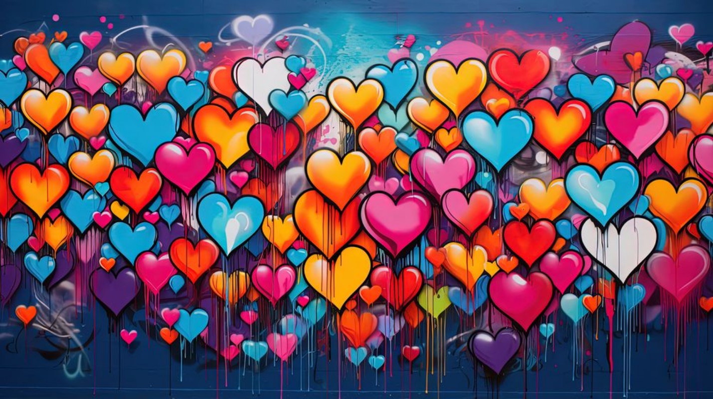 Bild på Graffiti Hearts