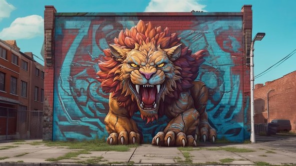 Image de Graffiti Lion