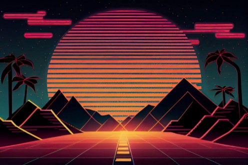 Bild på Retro 80s Background