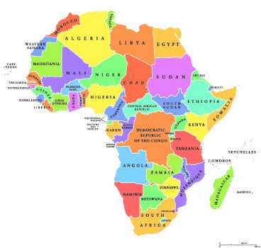 Picture of Africa Single States Political Map