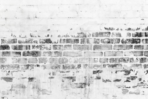 Afbeeldingen van Old brick wall with damaged white paint layer