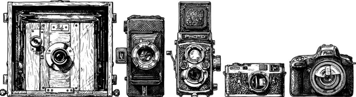 Afbeeldingen van Photo cameras evolution set
