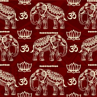 Afbeeldingen van Seamless pattern with decorated elephants