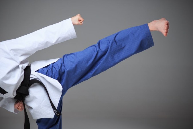 Picture of The karate girl with black belt 