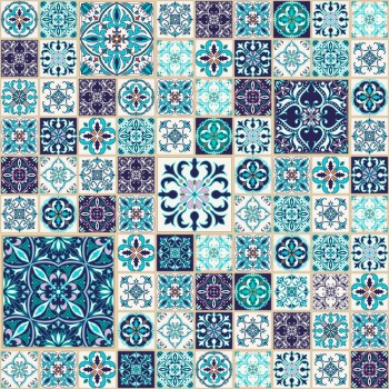 Bild på Vector seamless texture Beautiful patchwork pattern for design and fashion with decorative elements