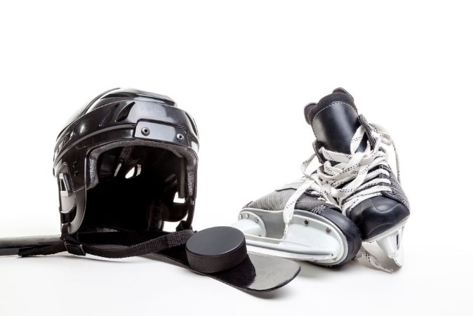 Picture of Ice Hockey Equipment Isolated on White Background