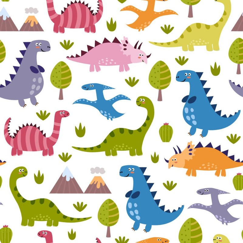 Picture of Cute dinosaurs seamless pattern