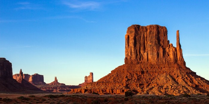 Picture of Monument Valley in evening light Arizona