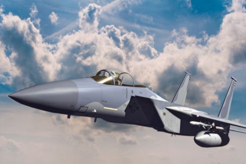 Bild på F-15C Eagle 3D illustration model in flight