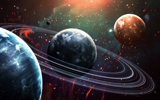 Image de Universe scene with planets stars and galaxies in outer space showing the beauty of space exploration Elements furnished by NASA