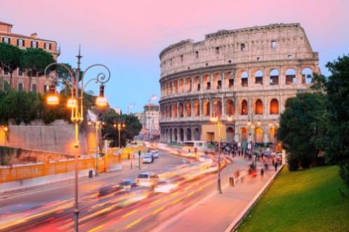 Colosseum Rome Italy on sunset photowallpaper Scandiwall