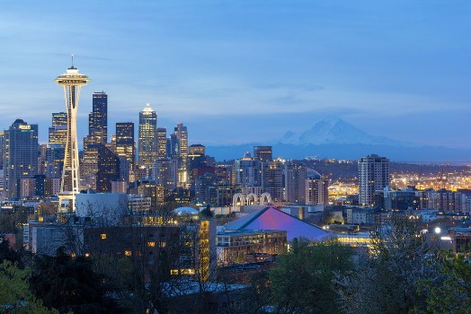 Bild på Seattle Cityscape at Twilight