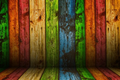 Picture of Vintage colorful wood