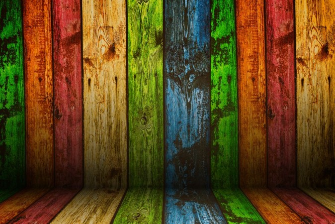 Bild på Vintage colorful wood