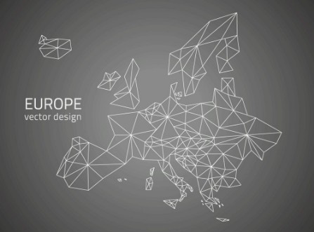 Bild på Europe vector black outline map