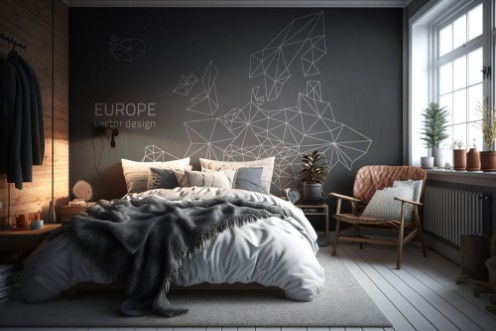 Bild på Europe vector black outline map