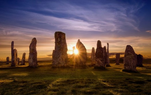 Afbeeldingen van Callanish stones at sunset Scotland