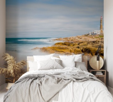 Bild på Lighthouse from Uruguay in Cabo Polonio Long-exposure beach waves walk