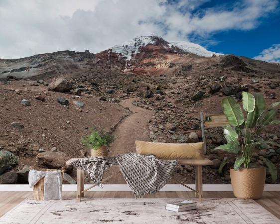 Picture of The beautiful Chimborazo Volcano with a blue sky day in Ecuador South America