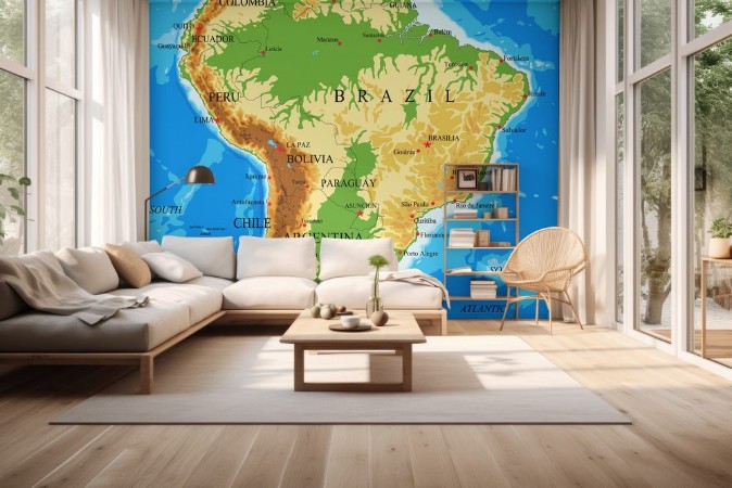 Picture of South America-physical map