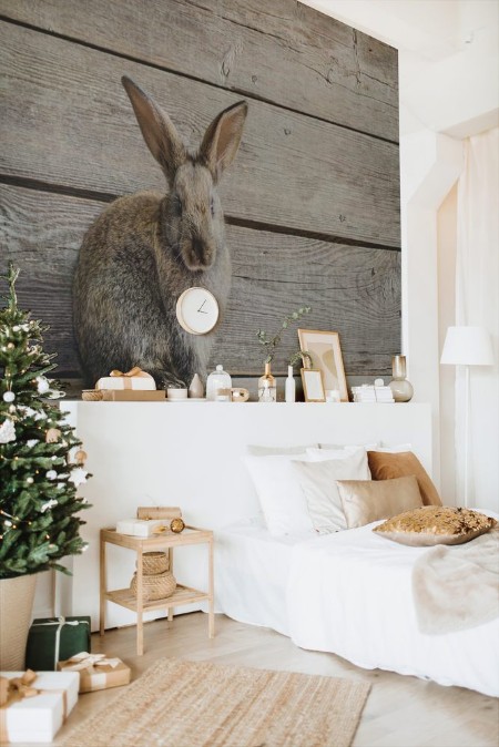 Picture of Rabbit on wooden background