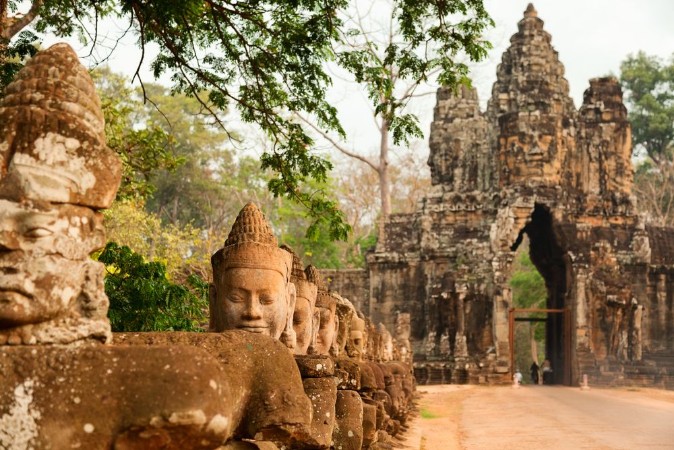 Picture of Faces at the entrance of Bayon Temple in Angkor Wat Cambodia