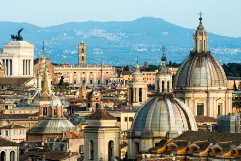 Afbeeldingen van View of Rome roofs and domes